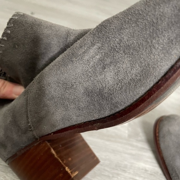 Toms Gray Suede Whipstitch Booties 8 - Picture 8 of 11